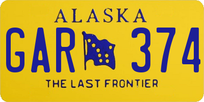 AK license plate GAR374
