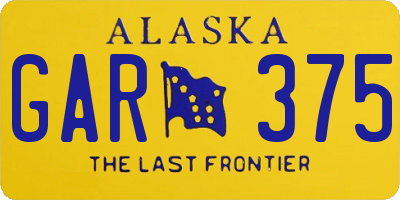AK license plate GAR375