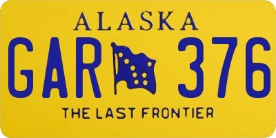 AK license plate GAR376