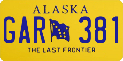 AK license plate GAR381