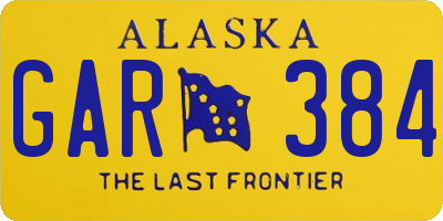 AK license plate GAR384