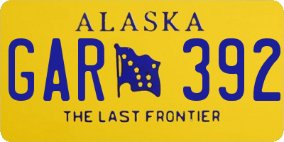 AK license plate GAR392