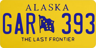 AK license plate GAR393