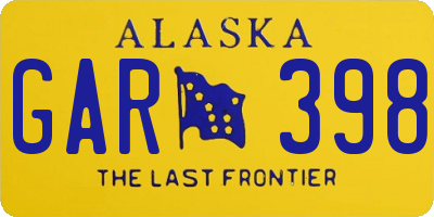 AK license plate GAR398