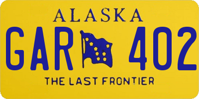 AK license plate GAR402