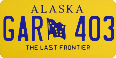 AK license plate GAR403