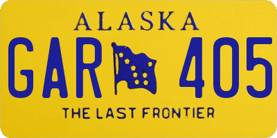 AK license plate GAR405