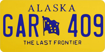 AK license plate GAR409