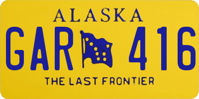 AK license plate GAR416