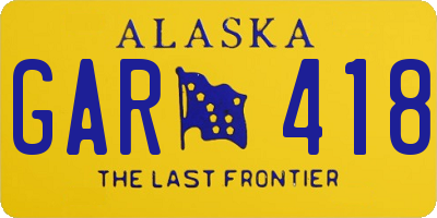 AK license plate GAR418