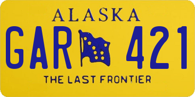 AK license plate GAR421