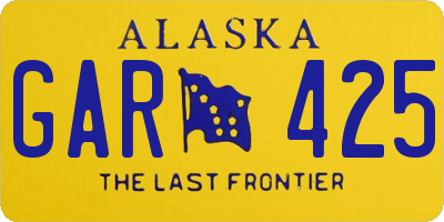 AK license plate GAR425