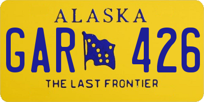 AK license plate GAR426