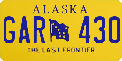 AK license plate GAR430