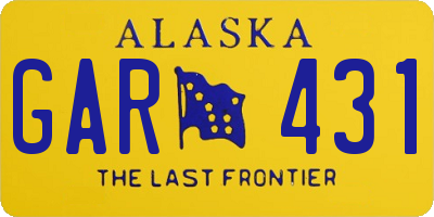 AK license plate GAR431