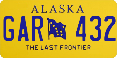 AK license plate GAR432