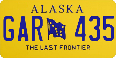 AK license plate GAR435