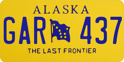 AK license plate GAR437