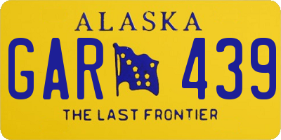 AK license plate GAR439
