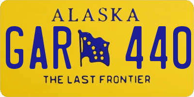 AK license plate GAR440