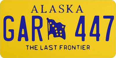 AK license plate GAR447
