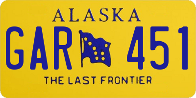 AK license plate GAR451
