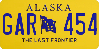 AK license plate GAR454