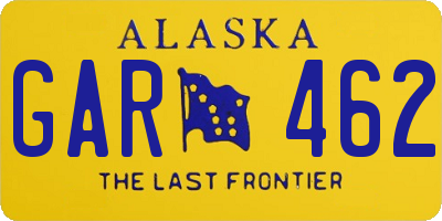 AK license plate GAR462