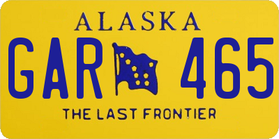 AK license plate GAR465
