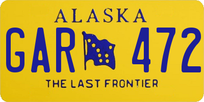 AK license plate GAR472