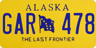 AK license plate GAR478