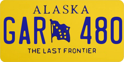 AK license plate GAR480