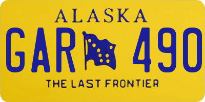 AK license plate GAR490