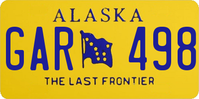 AK license plate GAR498