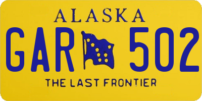 AK license plate GAR502