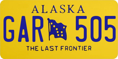 AK license plate GAR505