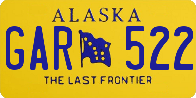 AK license plate GAR522