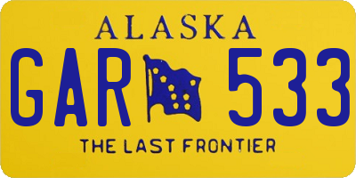 AK license plate GAR533
