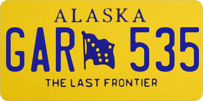 AK license plate GAR535