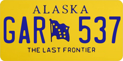 AK license plate GAR537