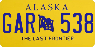 AK license plate GAR538