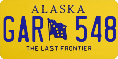 AK license plate GAR548