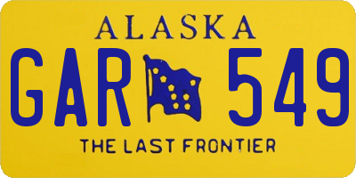AK license plate GAR549