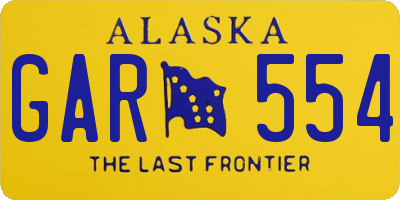 AK license plate GAR554