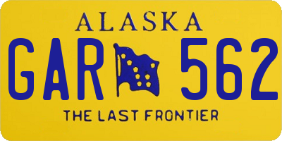 AK license plate GAR562