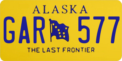 AK license plate GAR577