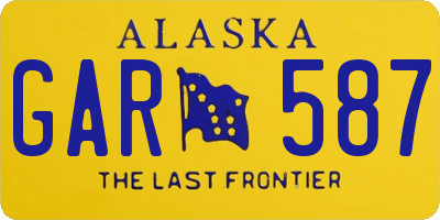 AK license plate GAR587