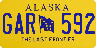 AK license plate GAR592