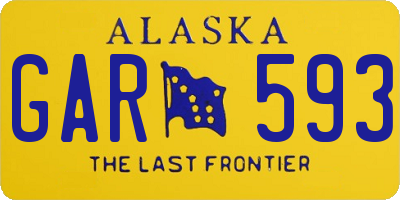 AK license plate GAR593