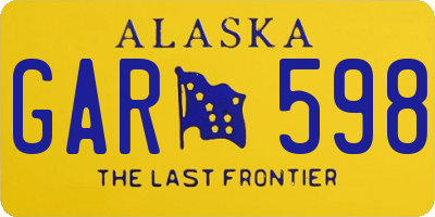 AK license plate GAR598